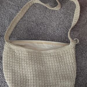Beige Crochet Shoulder Bag